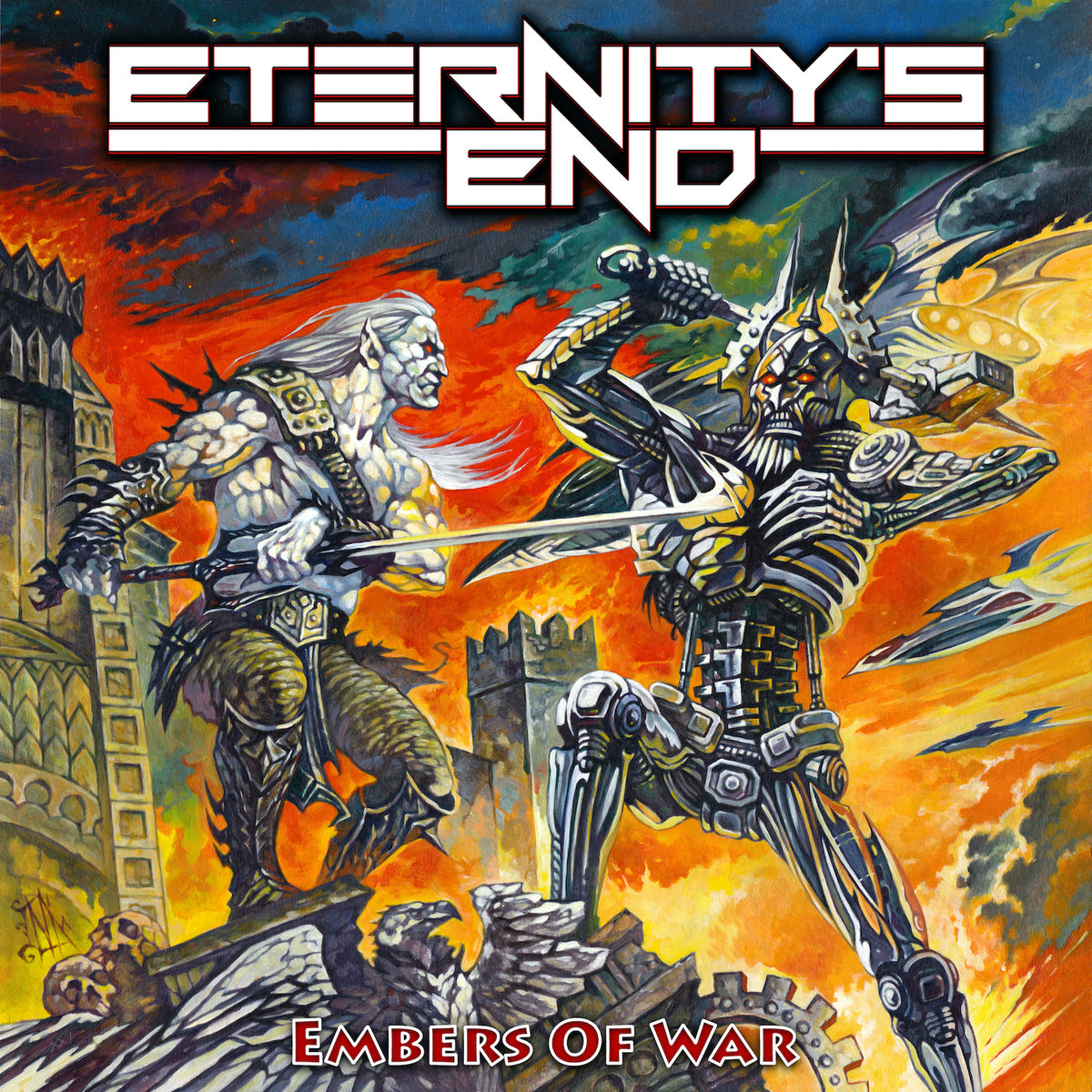 Eternity's End ‎– Embers Of War  Vinyle, LP, Album, Édition Limitée, Rouge Avec Noir Marbré