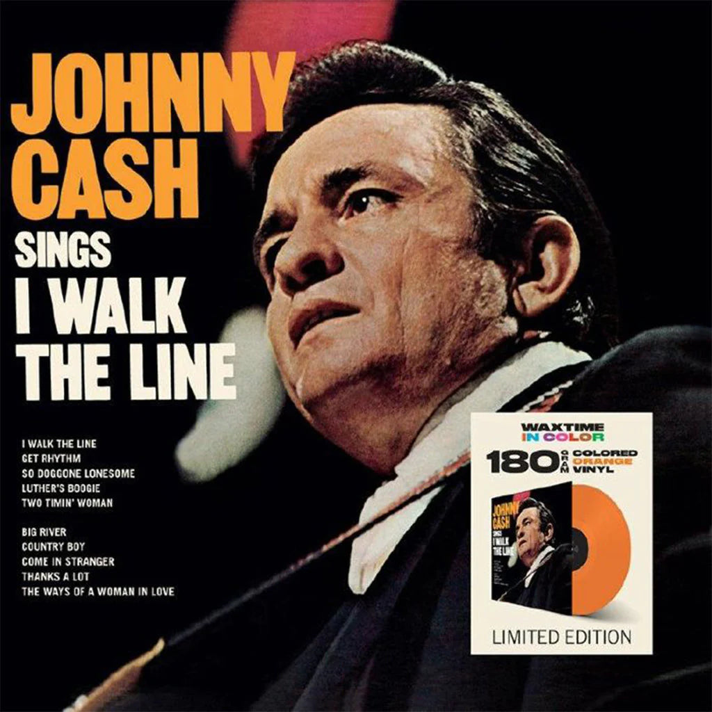 Johnny Cash – Sings I Walk The Line  Vinyle, 33 tours, Compilation, Édition limitée, Remasterisé, 180g, Orange