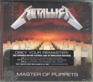 Metallica ‎– Master Of Puppets  3 × CD, Album, Édition Deluxe, Remasterisé