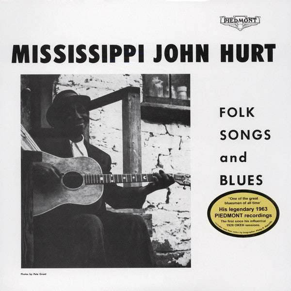 Mississippi John Hurt – Folk Songs And Blues  Vinyle, LP, Album, Réédition, 180g