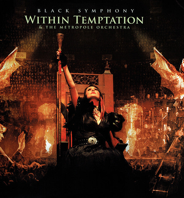 Within Temptation & The Metropole Orchestra ‎– Black Symphony  3 × Vinyle, LP, Album, Édition Limitée, Numéroté, Réédition, Marbré Or & Rouge