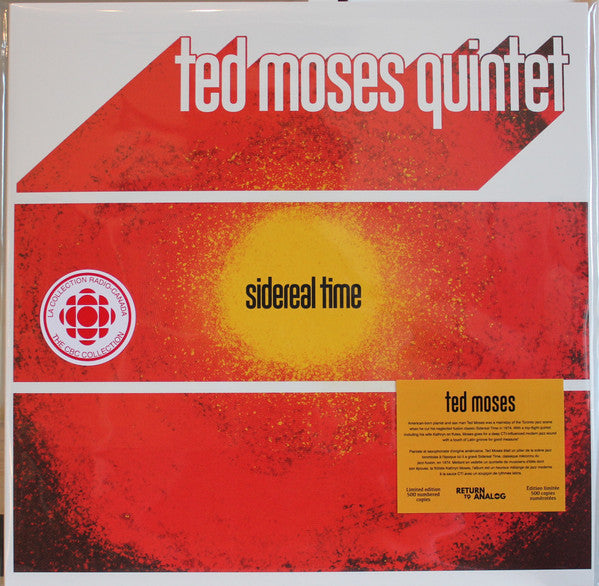 Ted Moses Quintet – Sidereal Time  Vinyle, LP, Album, Édition Limitée, Numérotée, Réédition, Remasterisée