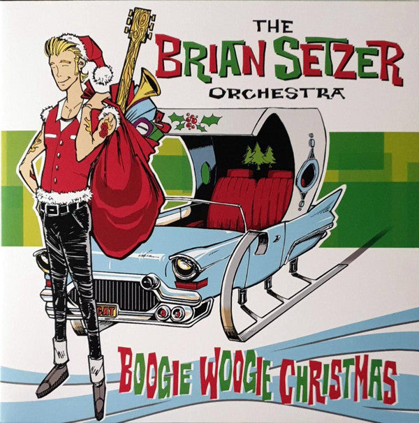 The Brian Setzer Orchestra – Boogie Woogie Christmas Vinyle, LP, Album, Green & White Splatter