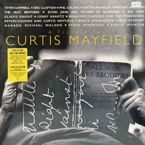 Artistes Divers ‎– A Tribute To Curtis Mayfield  2 × Vinyle, LP, Album, Réédition, Bleu / Gris, Gatefold