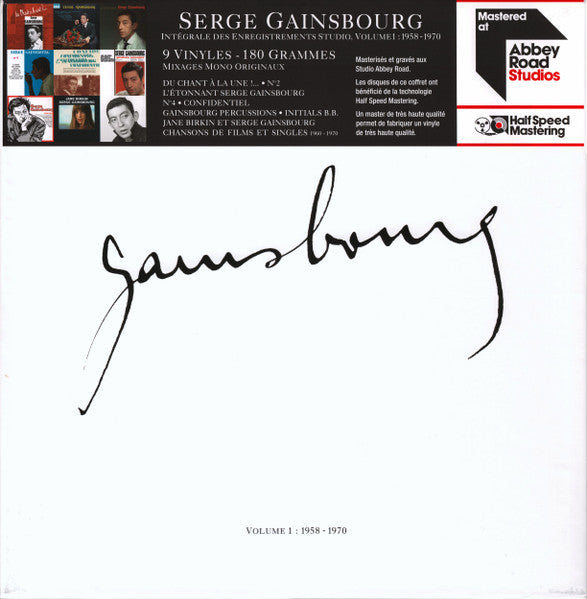 Serge Gainsbourg ‎– Intégrale Des Enregistrements Studio, Volume 1 : 1958-1970 -  9 x Vinyle, LP, Album, Édition Limitée, Réédition, Remasterisé, 180g, Half-Speed