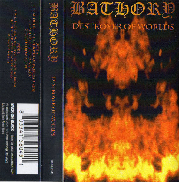 Bathory – Destroyer Of Worlds  Cassette, Album, Réédition