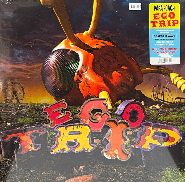 Papa Roach – Ego Trip  Vinyle, LP, Album, Édition Limitée, Seafoam Wave + 7", Jaune Translucide