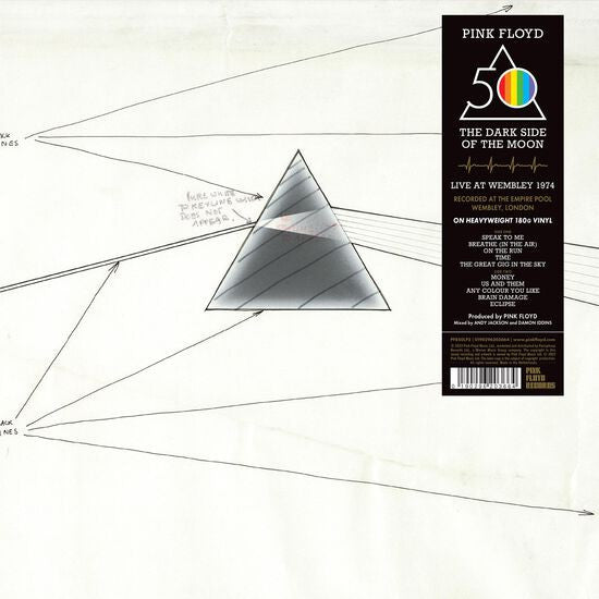 Pink Floyd – The Dark Side Of The Moon (Live At Wembley 1974)  Vinyle, LP, Album, Stéréo, Gatefold, 180g, 50e anniversaire