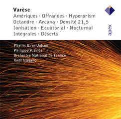 Varèse, Phyllis Bryn-Julson, Philippe Pierlot, Orchestre National De France, Kent Nagano ‎– Amériques · Offrandes · Hyperprism · Octandre · Arcana · Densité 21,5 · Ionisation · Ecuatorial · Nocturnal · Intégrales · Déserts  2 × CD