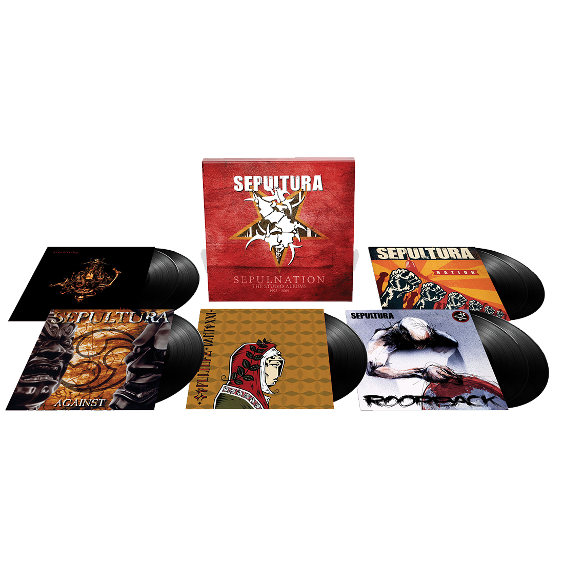 Sepultura – Sepulnation  8 x Vinyle, LP, Album, Coffret, Compilation, Réédition, Remasterisé, Stéréo