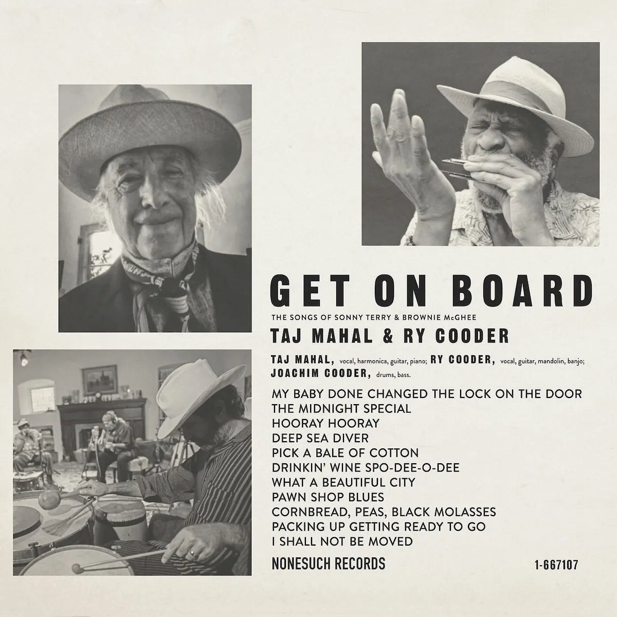 Taj Mahal & Ry Cooder – Get On Board - The Songs Of Sonny Terry & Brownie McGhee  Vinyle, LP, Album