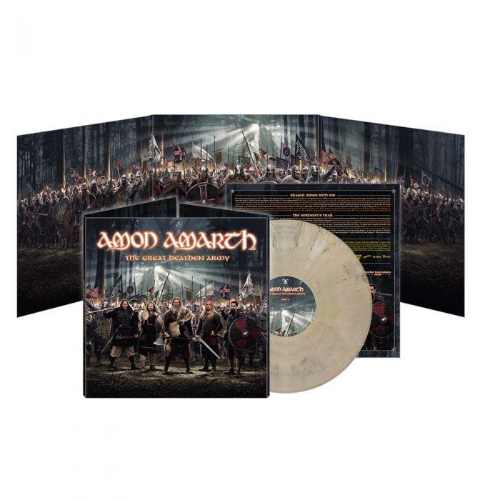 Amon Amarth – The Great Heathen Army  Vinyle, LP, Album, Édition limitée, Fur Off White Marbled