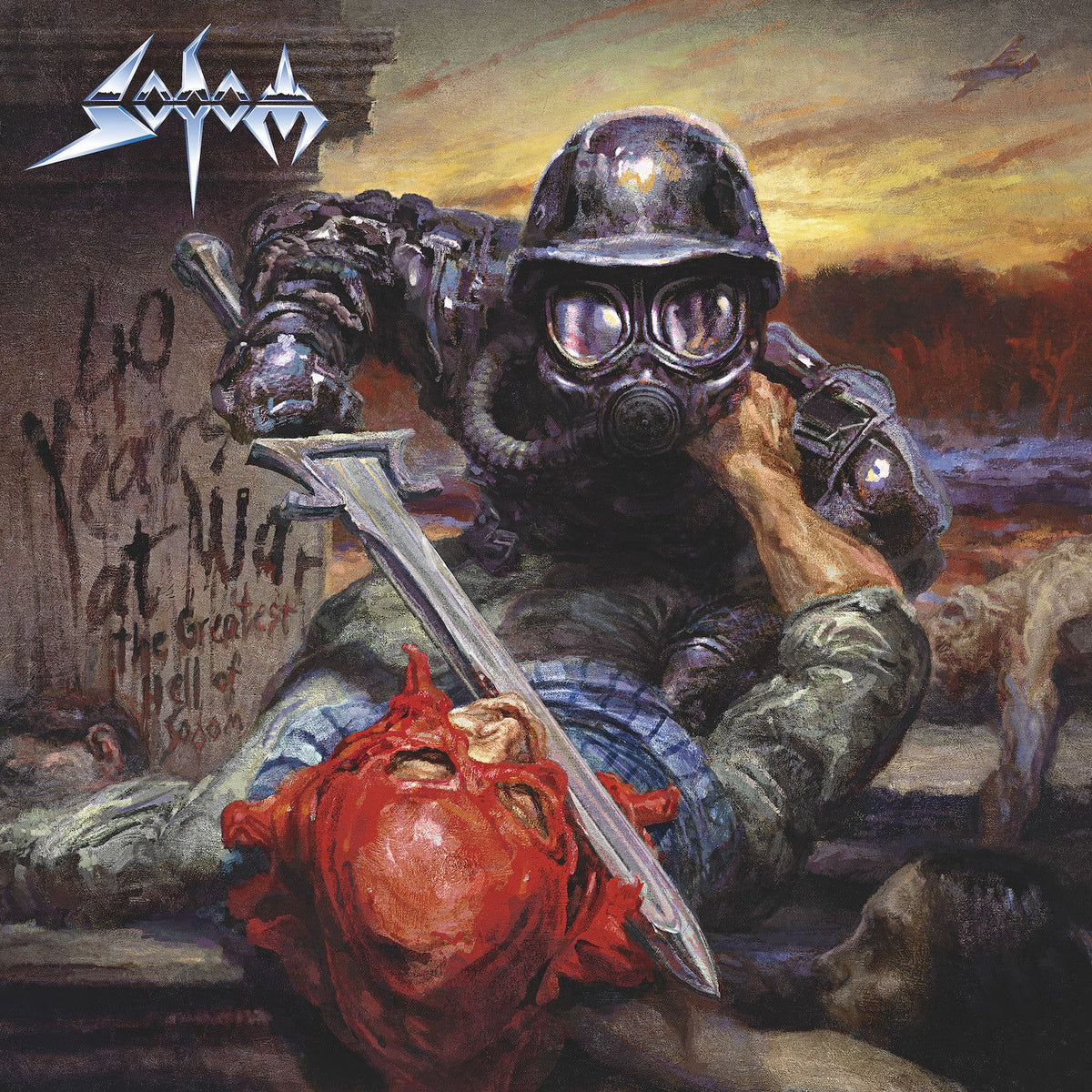 Sodom - 40 Years At War: The Greatest Hell Of Sodom  2 x Vinyle, LP, Compilation, Crystal With Black